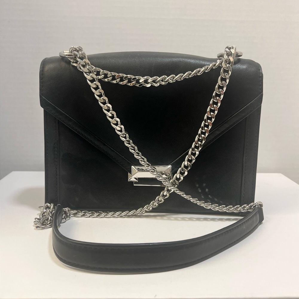Michael Kors Black Leather Purse with chain strap